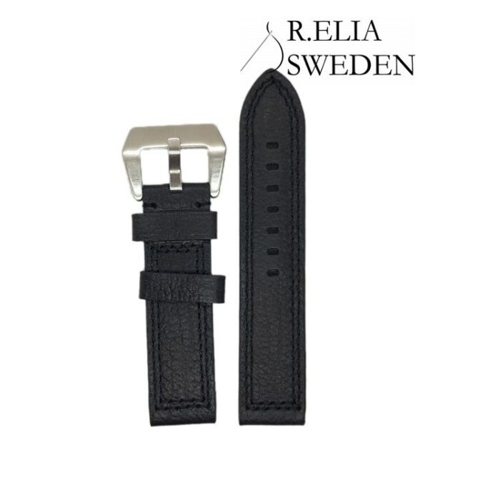 Klockarmband läder Vintage buffalo Svart Pani Elsea