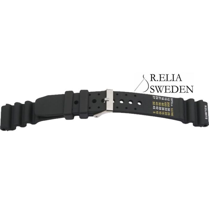 24mm klockarmband Dykare PU Band med djupdiagram