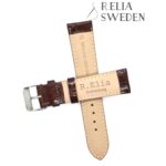 Klockarmband R.Elia Blankpolerad brun krokodilmönster i äkta läder 1
