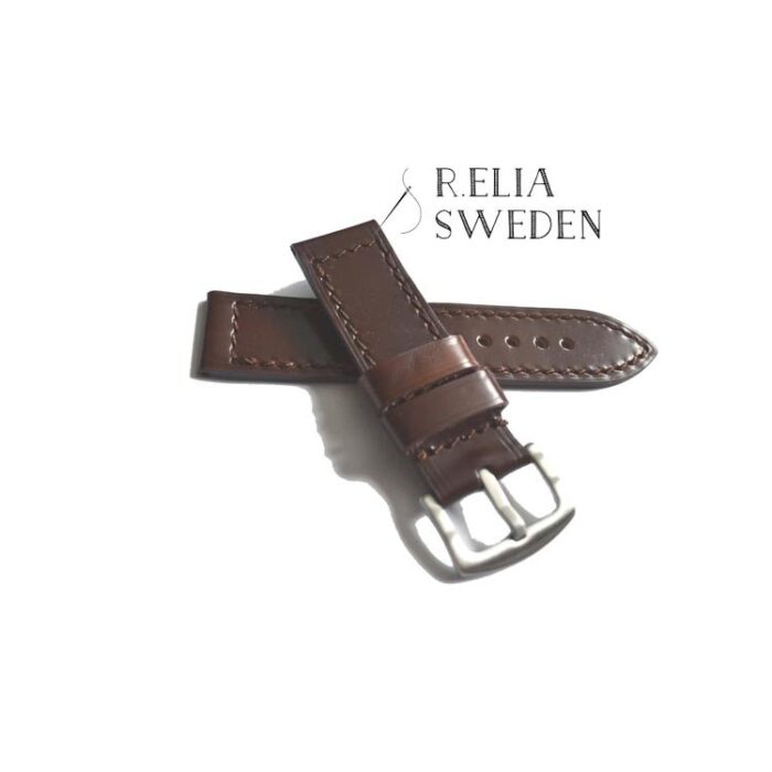 Klockarmband R.Elia Brun HANDGJORD i äkta läder