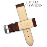 Klockarmband R.Elia Brun slät i äkta kalv läder 1
