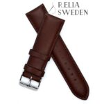 Klockarmband R.Elia Brun slät i äkta kalv läder