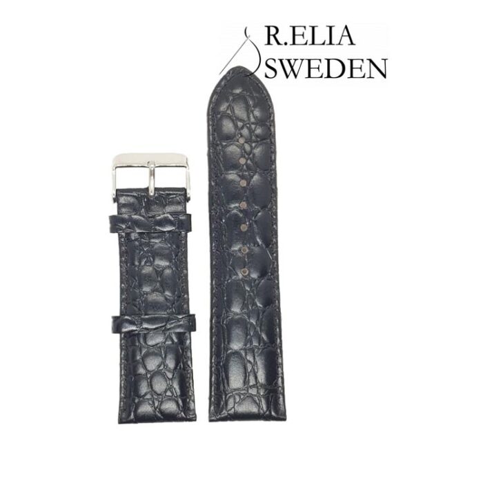 Klockarmband R.Elia Gothenburg Svart aligatormönstrad 1