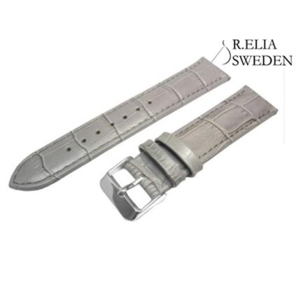 Klockarmband R.Elia Grå krokodilmönster äkta läder