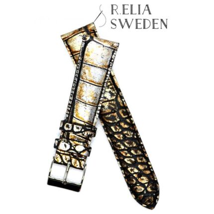 Klockarmband R.Elia Krokodilmönstrad i äkta läder 1