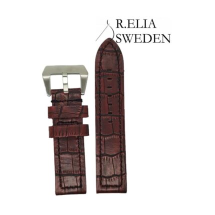 Klockarmband R.Elia röd krokodilmönstrad läder pani