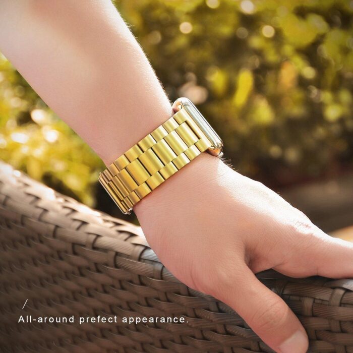 Apple Watch klockarmband Länkarmband i rostfritt stål guld 2