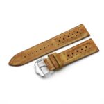 Gul Klockarmband Tropic vintage – Äkta kalvläder 20mm 22mm