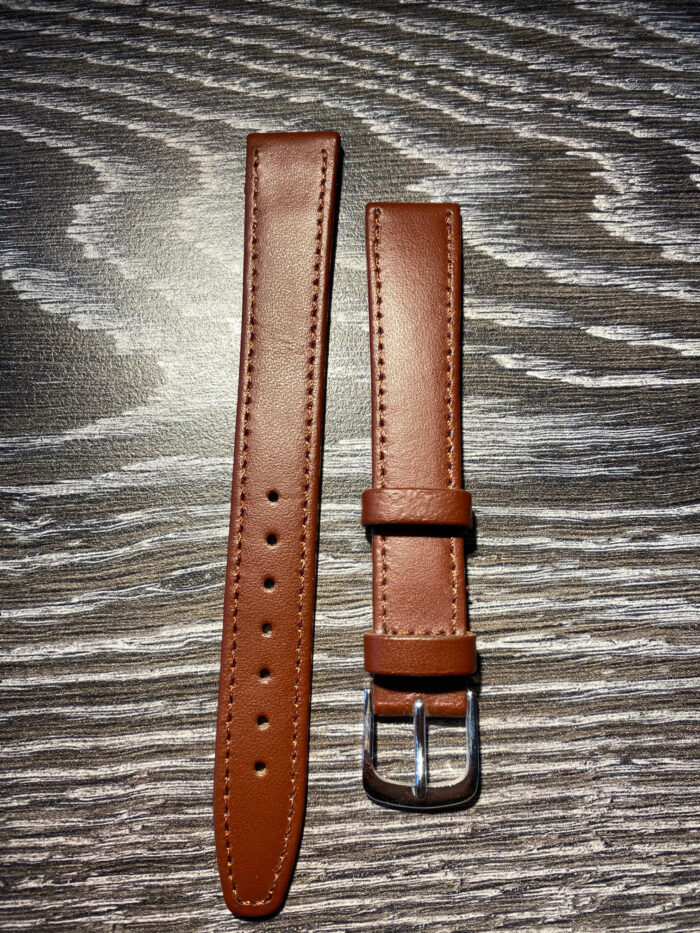 Klockarmband 16mm Extra lång XL brun slät