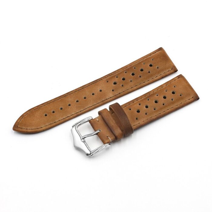 Ljusbrun Klockarmband Tropic vintage – Äkta kalvläder 20mm 22mm