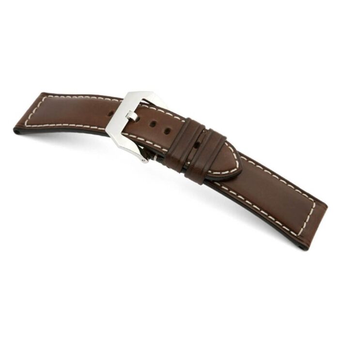 Rios1931 Klockarmband för Panerai Firenze Extra långt XL – 26mm äkta läder BRUN