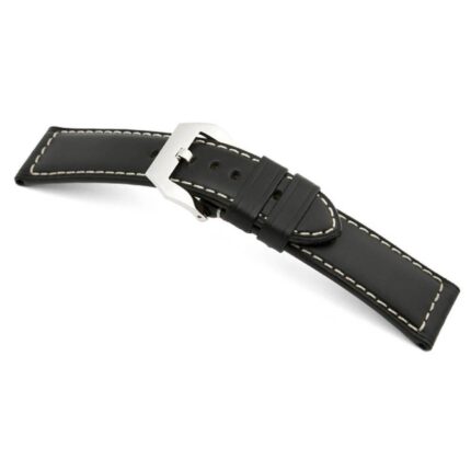 Rios1931 Klockarmband för Panerai Firenze Extra långt XL – 26mm äkta läder SVART