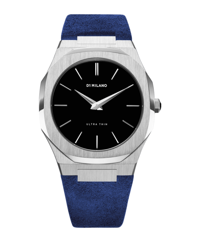 D1 MILANO Klocka BLUE PANAREA ULTRA THIN SUEDE 40 MM
