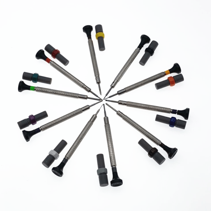 10st skruvmejslar 0.6mm till 2.0mm med extra spetsar..