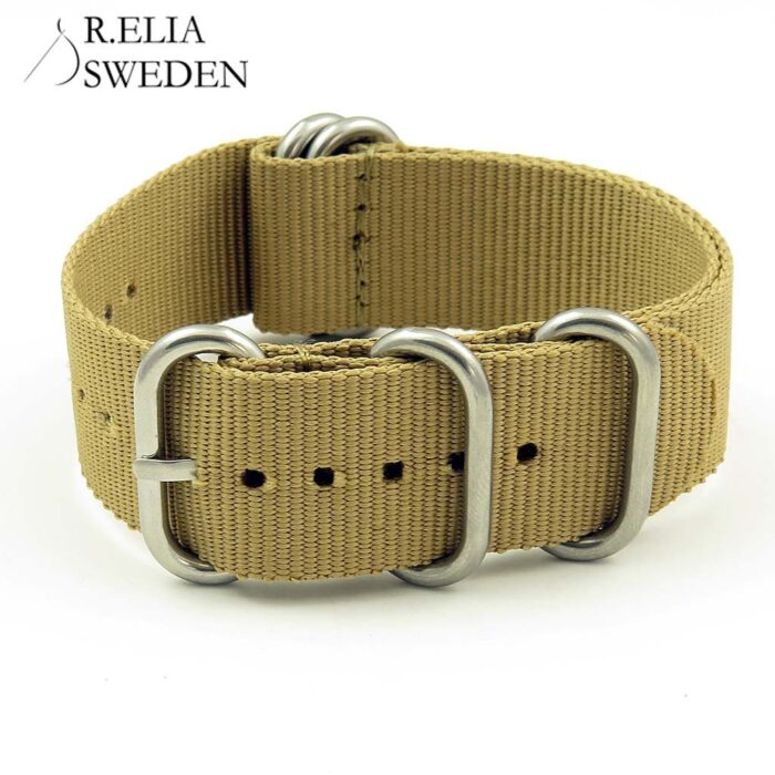 NT.NL .17.ps 5 Ring Nylon NATO Strap in Beige