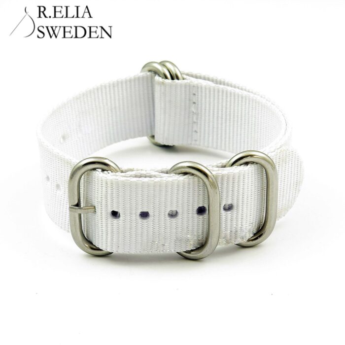 NT.NL .22.ps 5 Ring Nylon NATO Strap in White