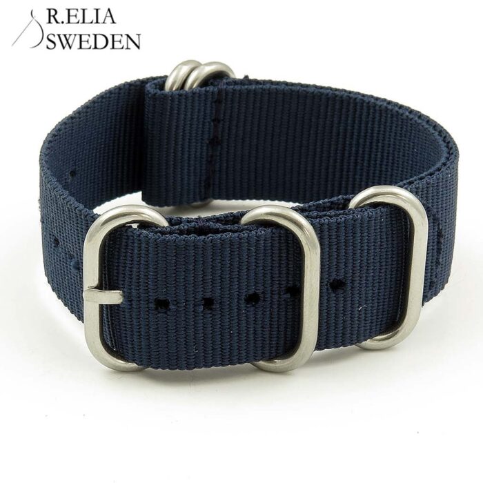 NT.NL .5.ps 5 Ring Nylon NATO Strap in Navy Blue