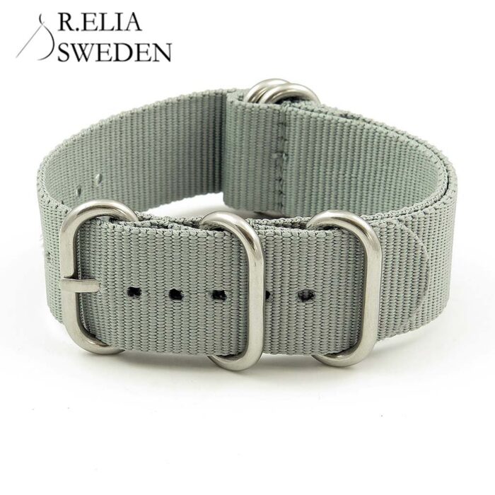 NT.NL .7.ps 5 Ring Nylon NATO Strap in Grey