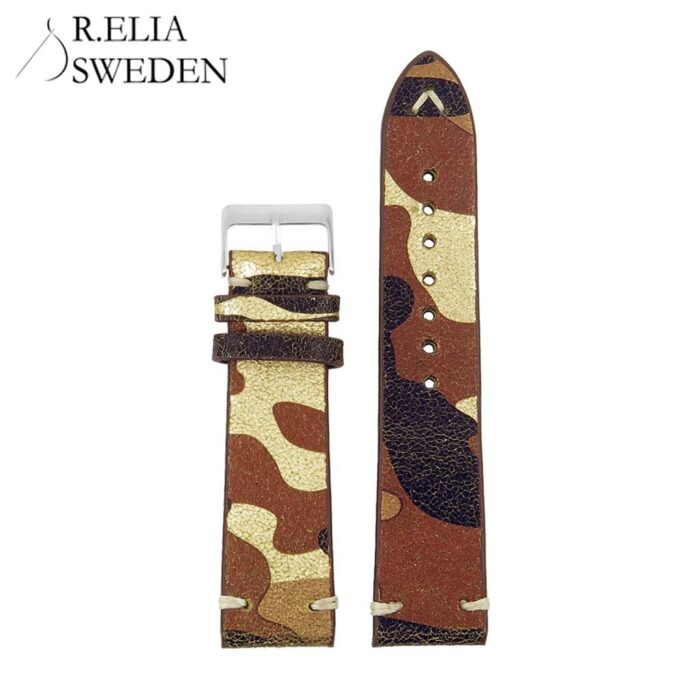 st16.17 Suede Camo Watch Strap in Mettalic camo 1