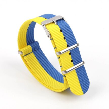 18mm Klockarmband NATO – ukraina sverige solidaritet bla gul