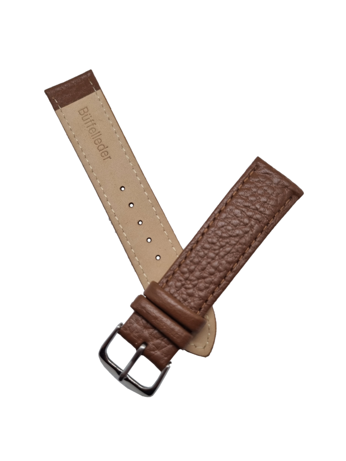 Klockarmband Brun buffelmönster äkta läder buffelleder